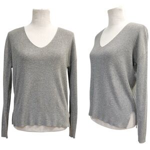 Oversized Soft V-Neck Sweater | XXS, Light Heather Gray